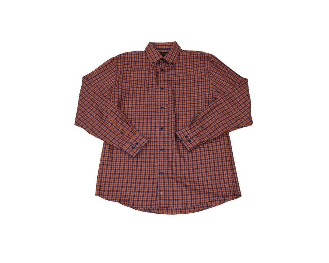 FX Fusion Long Sleeve Shirt Mini Check Rust/ Royal