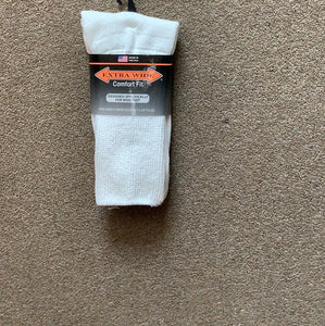 Extra Wide Comfort Fit White Sock