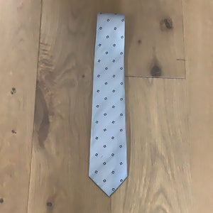 Big&Tall Zianetti Grey With Blue Squares Silk Tie