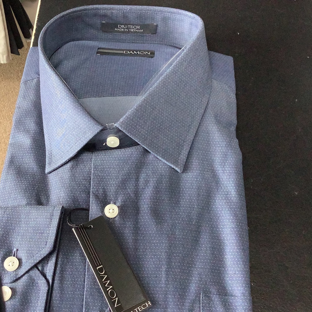 Damon Blue Dot Long Sleeve Dress Shirt