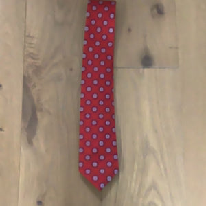Big&Tall Red Circle Silk Tie