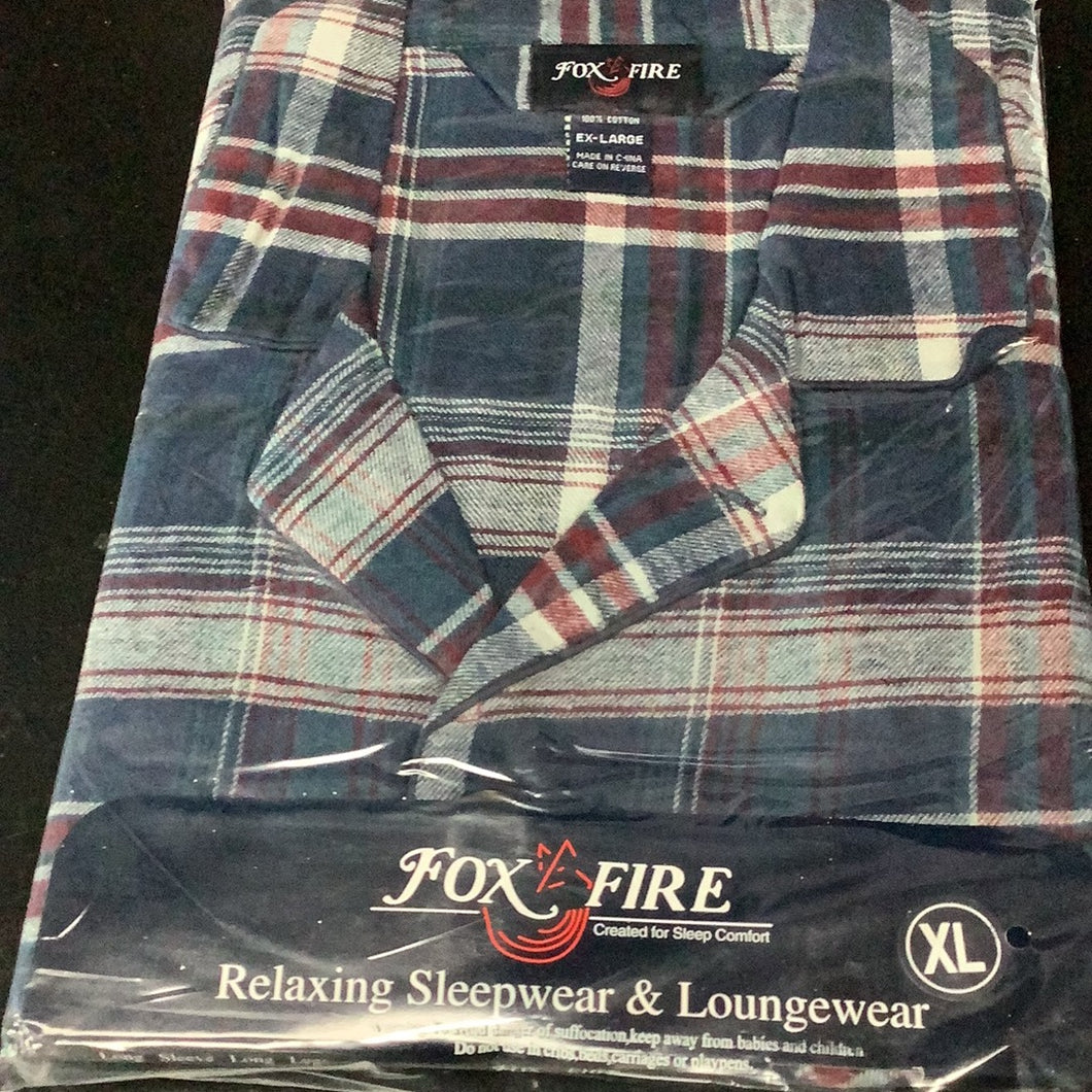 Fox Fire Long Sleeve Sleepwear - Blue and Red Plaid