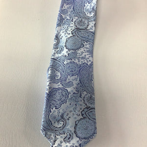 Men’s Blue Paisley Tie with Pocket Square