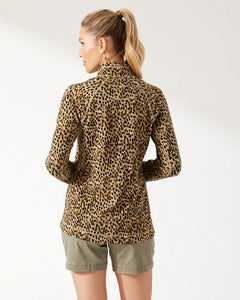 Tommy Bahama Ladies Leopard Full Zip Sweatshirt   SW221481