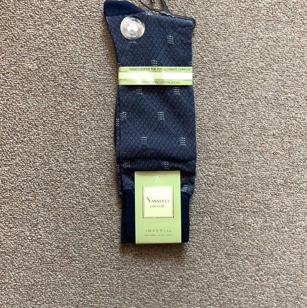 Vannucci Navy Fashion Sock