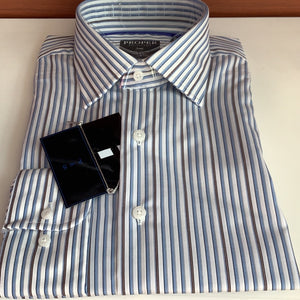 Big&Tall Proper Dress Shirt - Bl/Wt/Gr Stripe