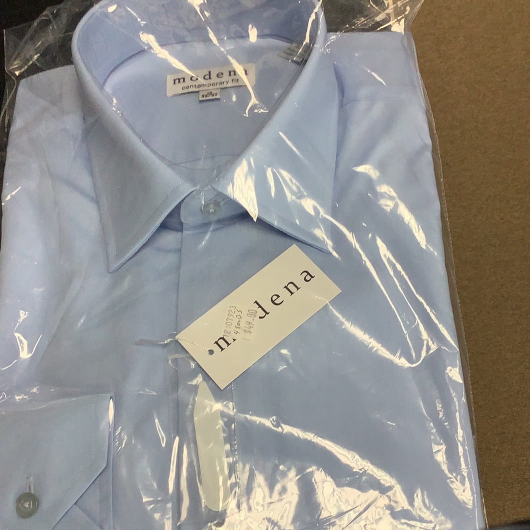 Modena Dress Shirt Light Blue Contemporary Fit 17.5x34/35 Modena Dress Shirt Light Blue Contemporary Fit 17.5x34/35