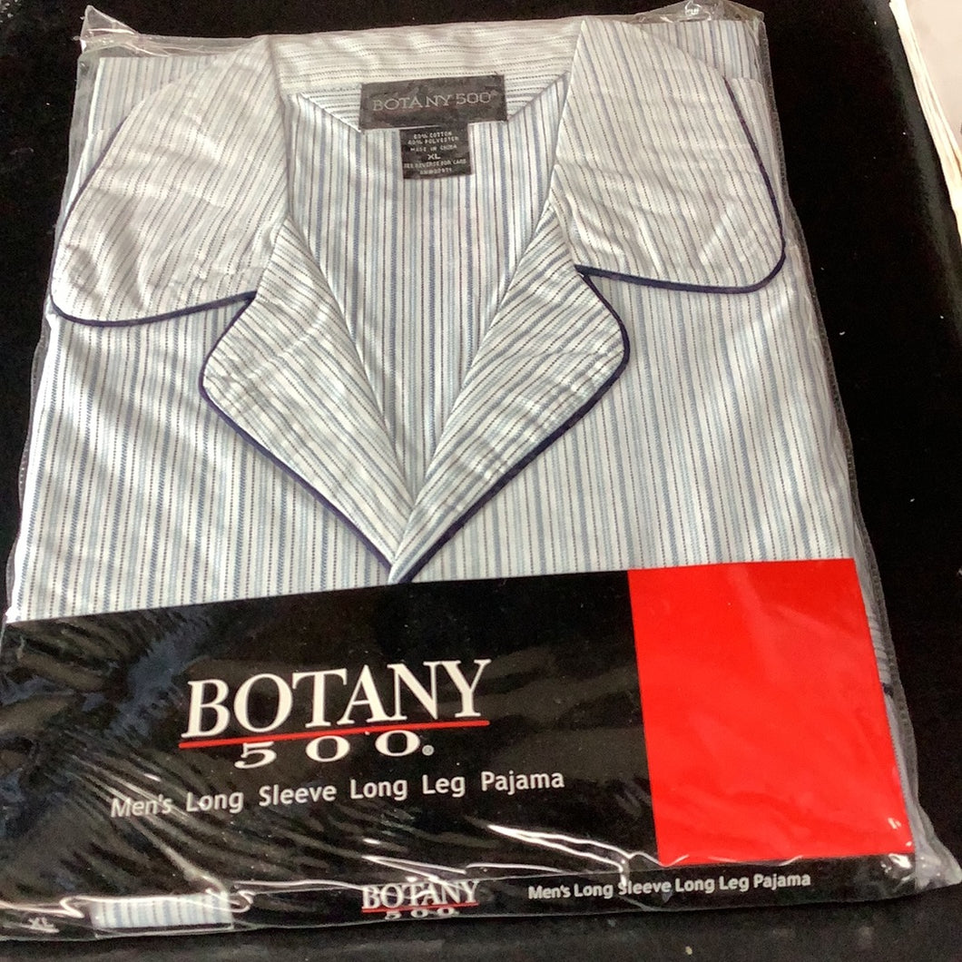 Botany 500 Long Sleeve Sleepwear - Light Blue Thin Stripe