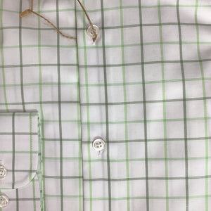 FX Fusion Long Sleeve Sport Shirt White Lime Check T702