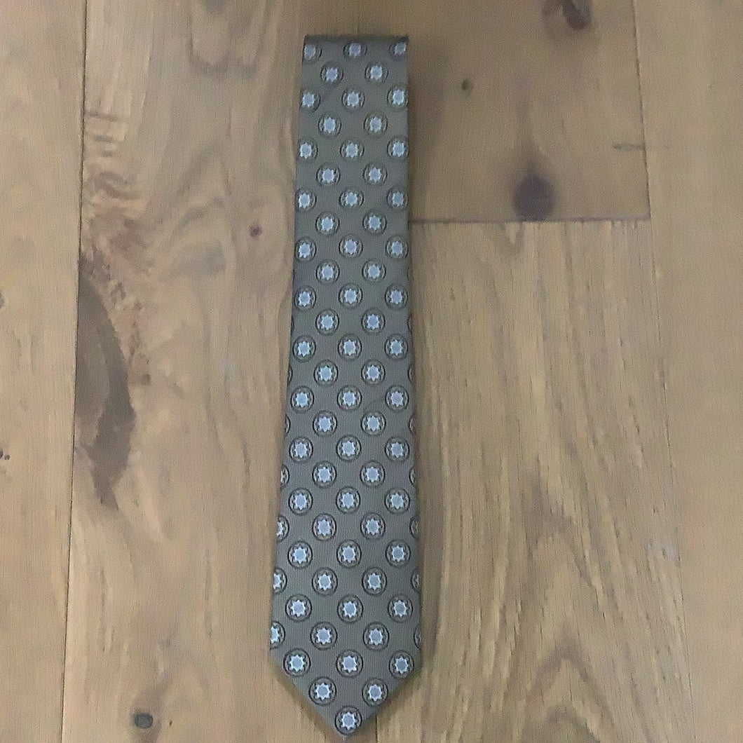 Big&Tall Tan Figure Silk Tie