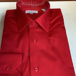 Modena Red Long Sleeve Dress Shirt