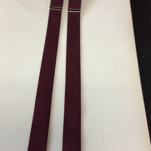 Burgundy Clip Suspenders