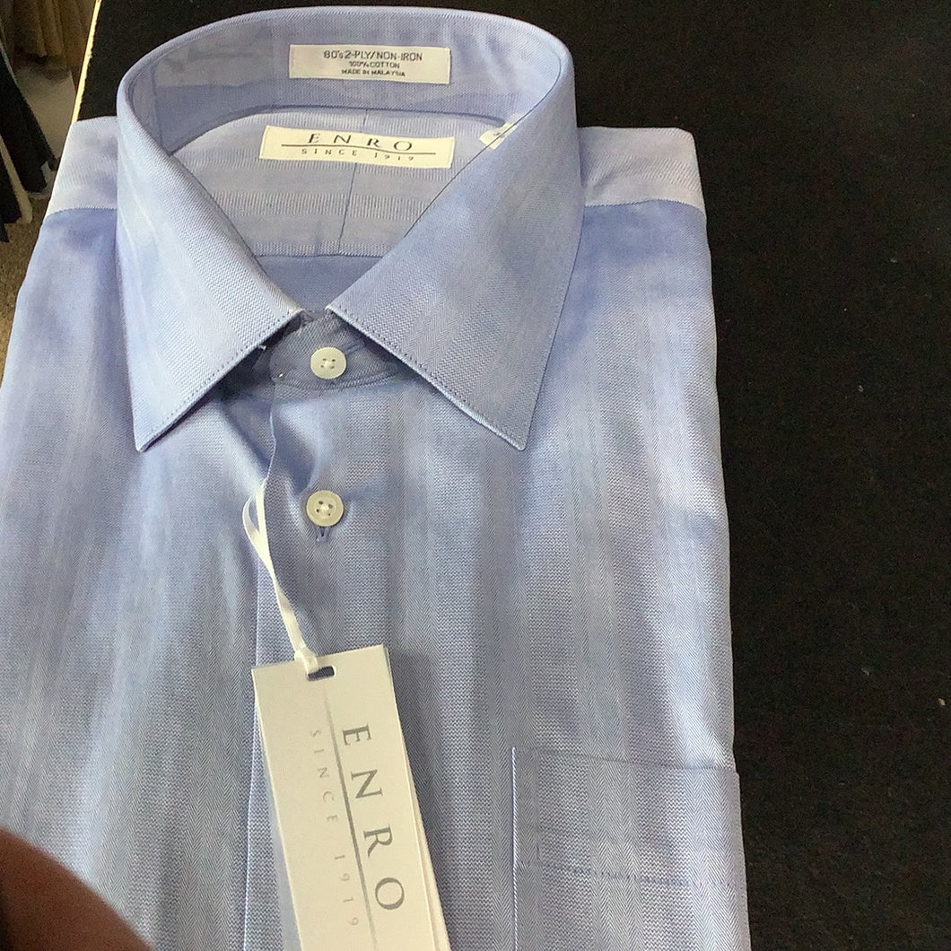 Enro Blue Non Iron Long Sleeve Dress Shirt