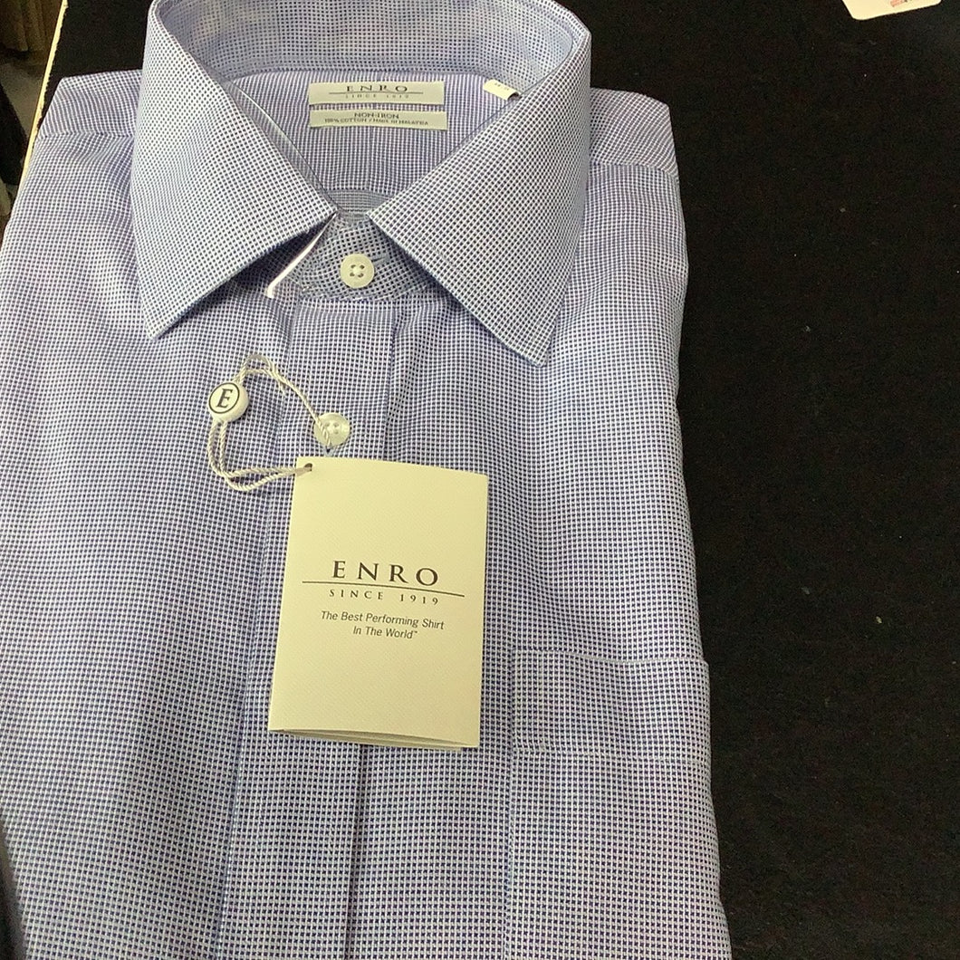 Enro Blue Check Long Sleeve Dress Shirt