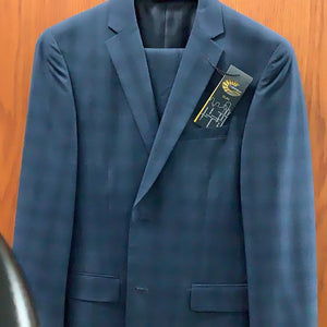 Caravelli Suit Slim Fit Blue Subdued Pattern