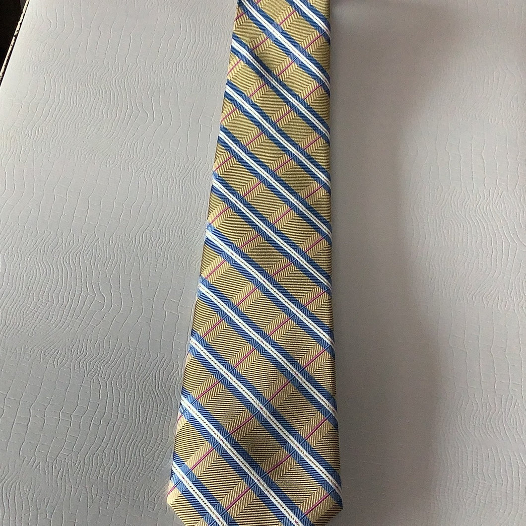 Zianetti God Blue Stripe Silk Tie