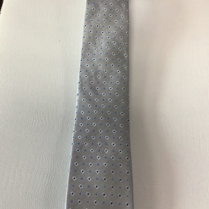 Grey Blue Diamond Silk Tie