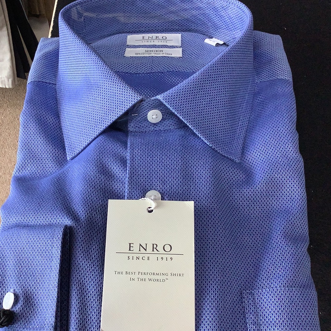 Enro Blue Non Iron Long  Sleeve Dress Shirt