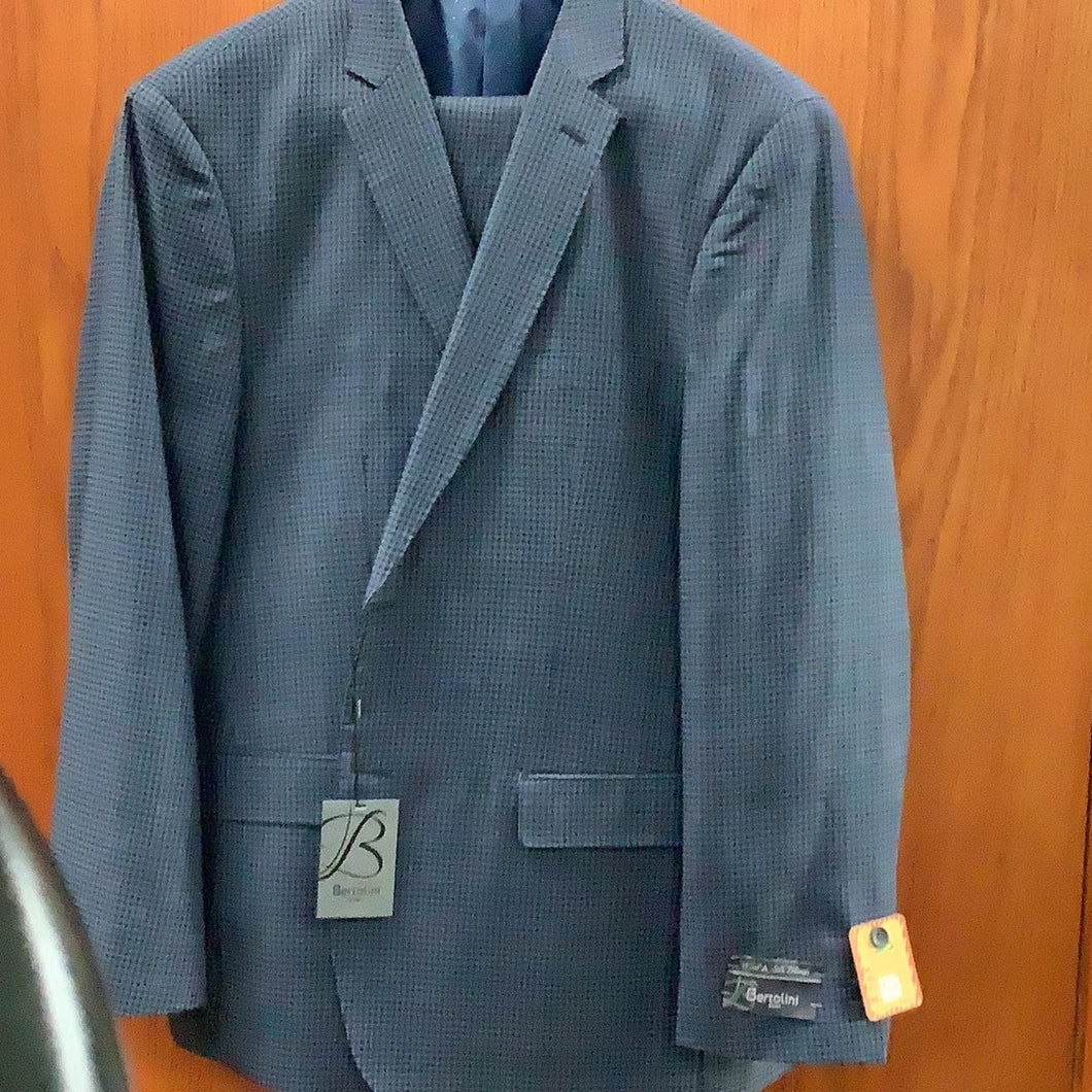 Bertolini Blue Mini Check Modern Fit Suit