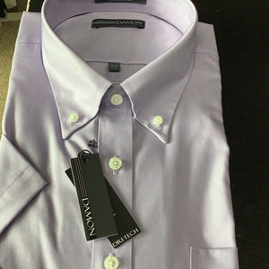 Damon Short Sleeve Dress Shirt Lavender