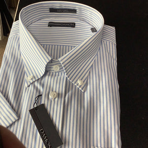 Damon Blue Stripe Short Sleeve DressShirt