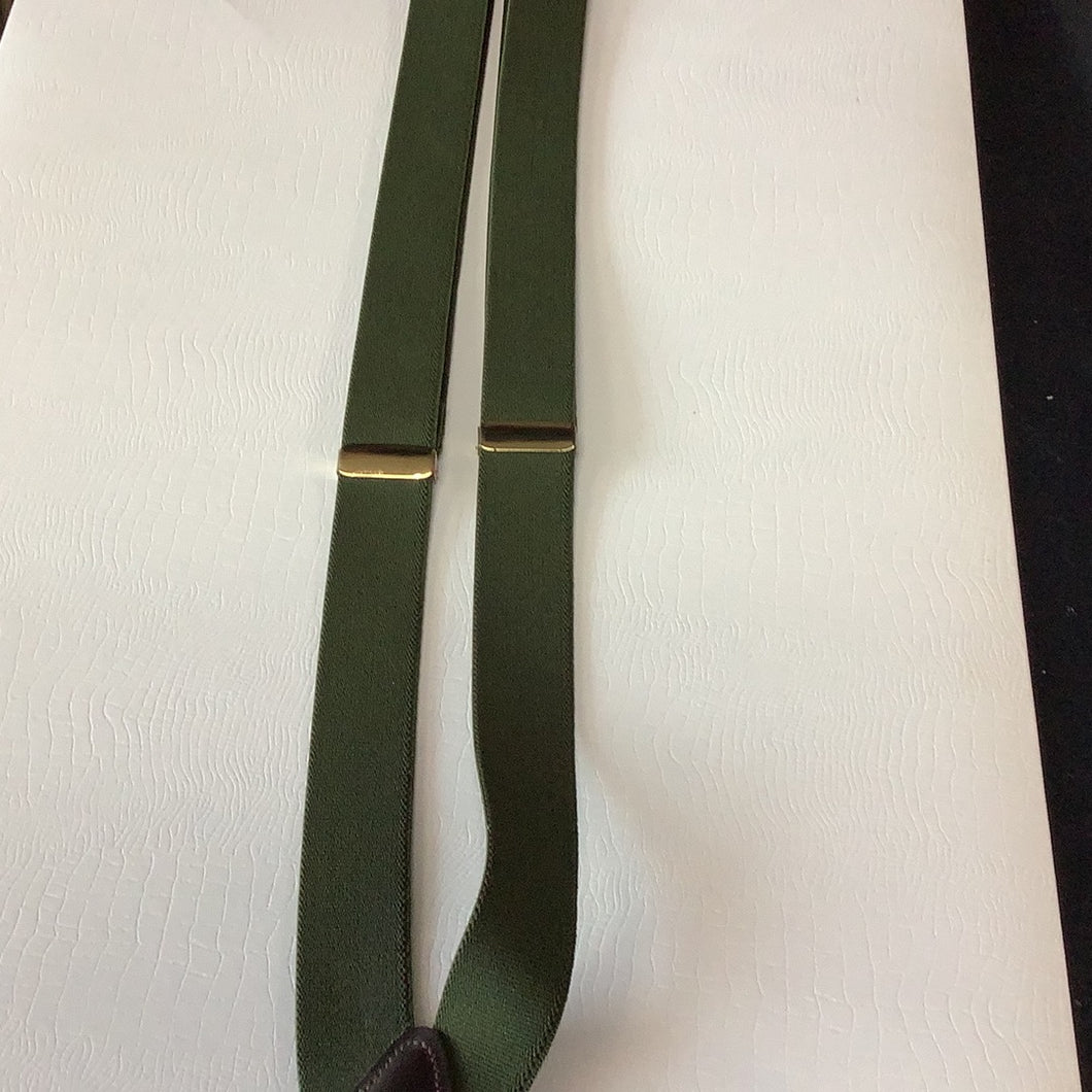 Olive Green Button Suspenders