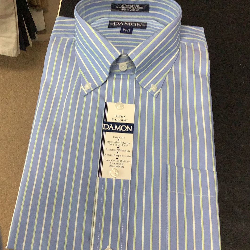 Damon Blue Ivy Stripe Dress Shirt