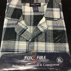 Fox Fire Long Sleeve Sleepwear - Black & Blue Plaid