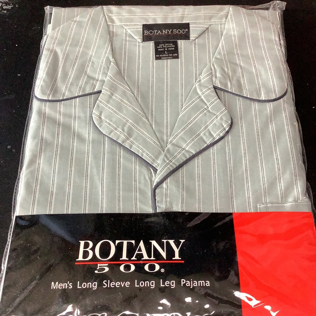 Botany 500 Long Sleeve Sleepwear - Thick Stripe Light Blue