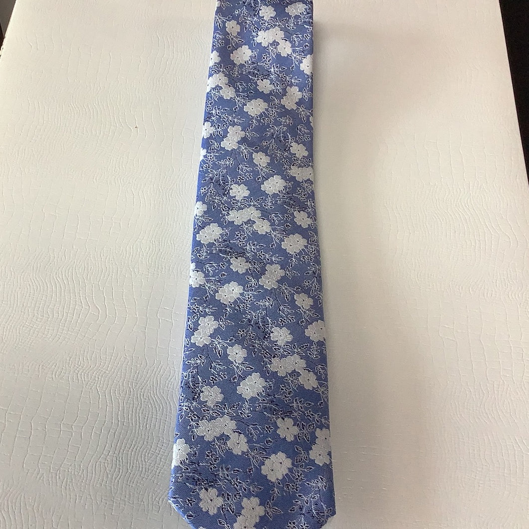 Bruno Marchesi Blue Floral Silk Tie