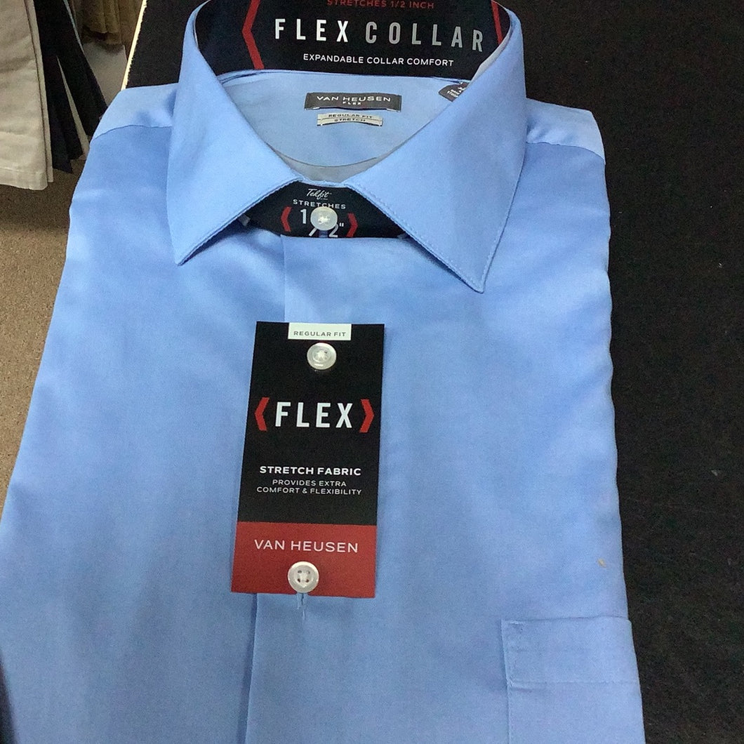 Van Heusen Blue Frost Regular Fit Stretch Flex Collar Dress Shirt Van Heusen Blue Frost Regular Fit Stretch Flex Collar Dress Shirt