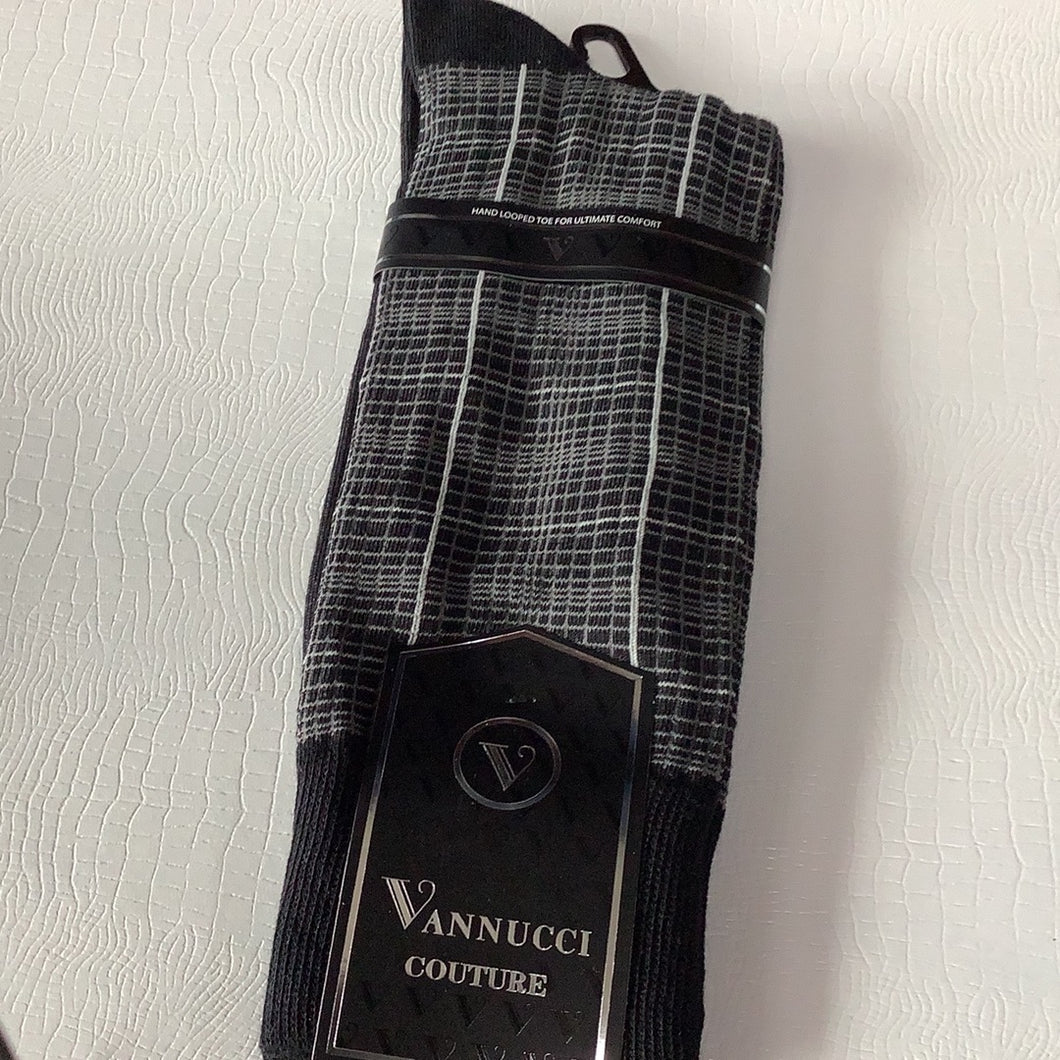 Vannucci Coutre Black Grey Pattern Sock