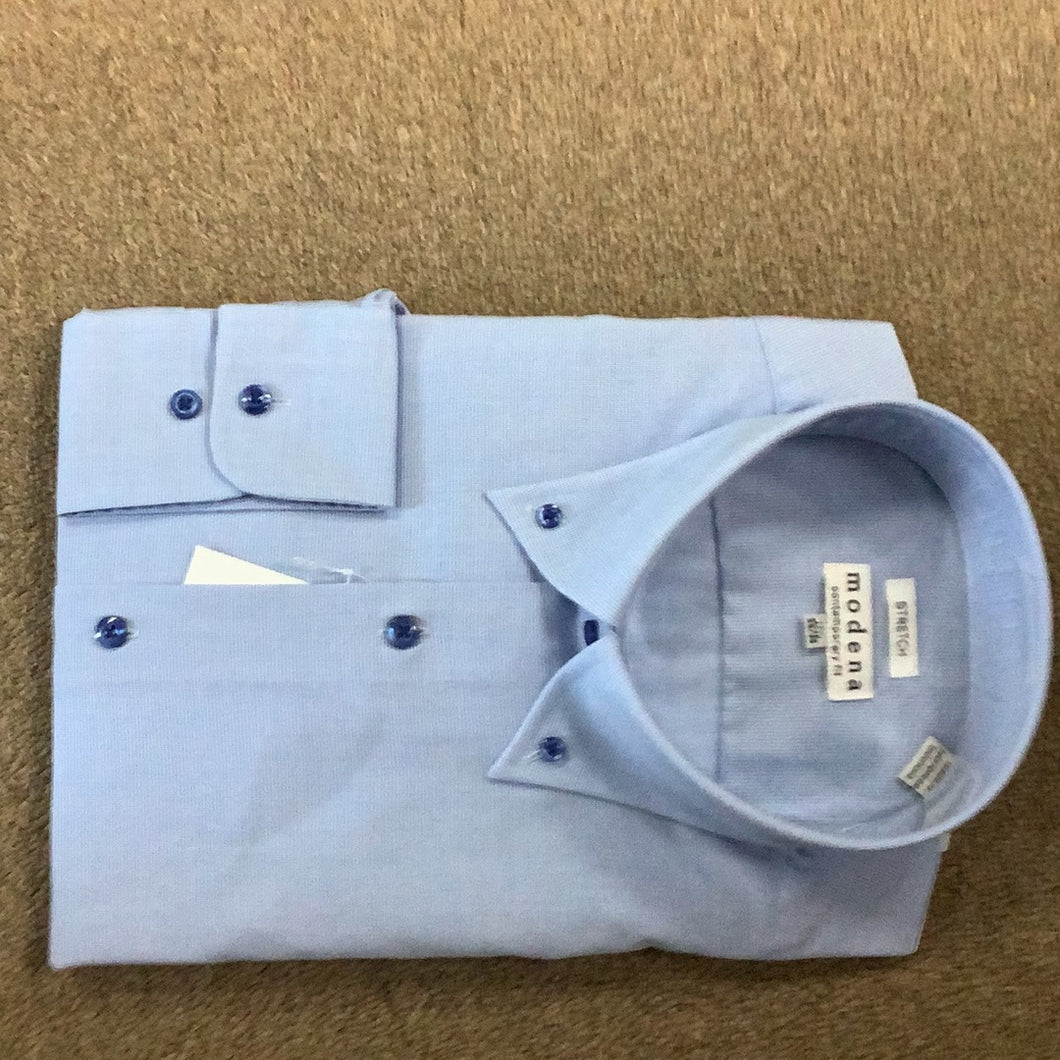Modena Blue Check Dress Shirt