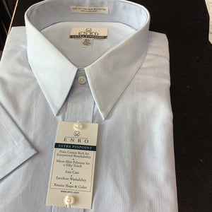 Enro Short Sleeve Dress Shirt Blue Mini Stripe Enro Short Sleeve Dress Shirt Blue Mini Stripe
