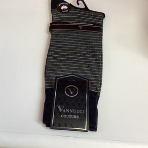 Vannucci Fashion Socks Black Htr Green