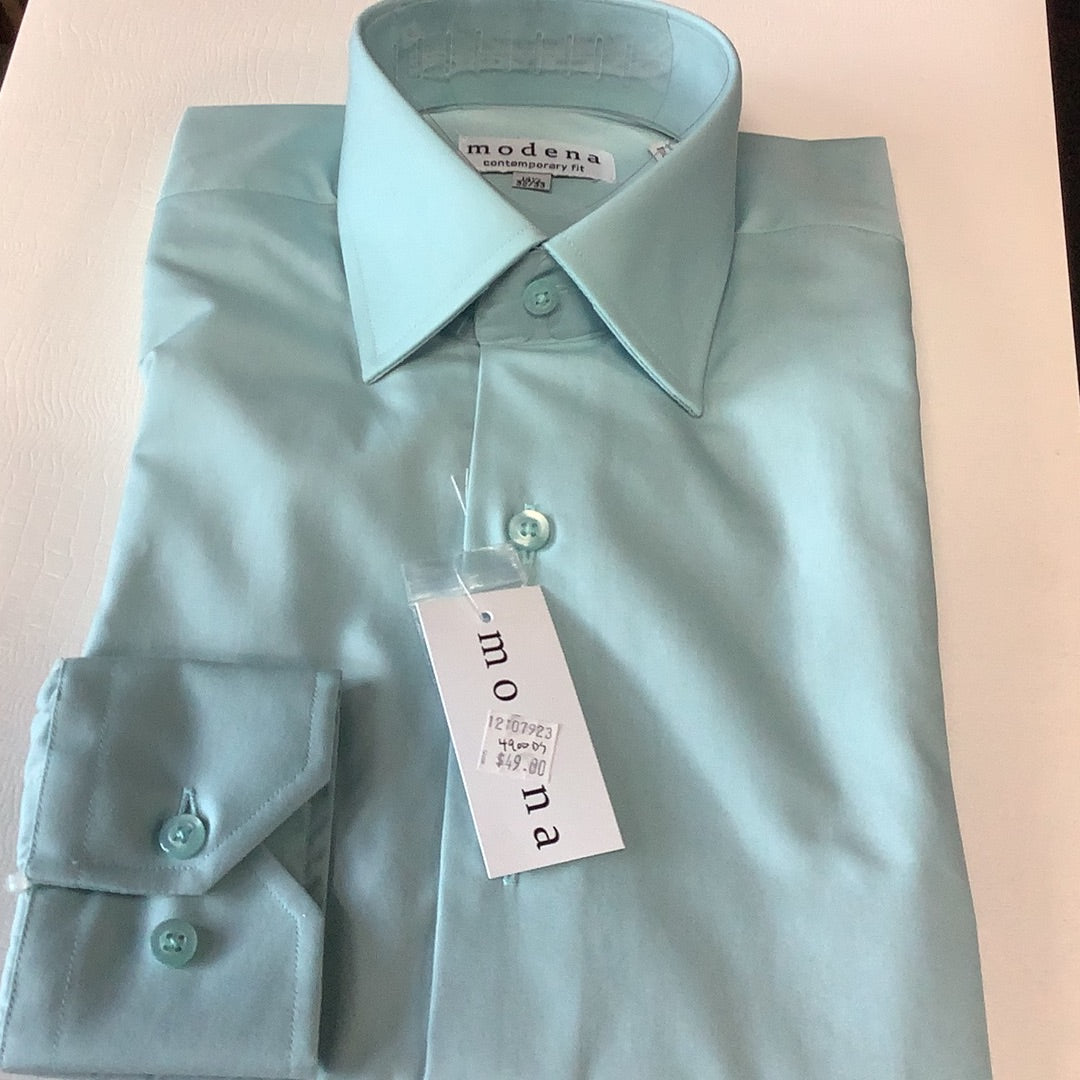 Modena Dress Shirt Seafoam Contemporary Fit 16x34/35