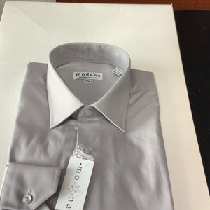 Modena Grey Dress Shirt Contemporary Fit