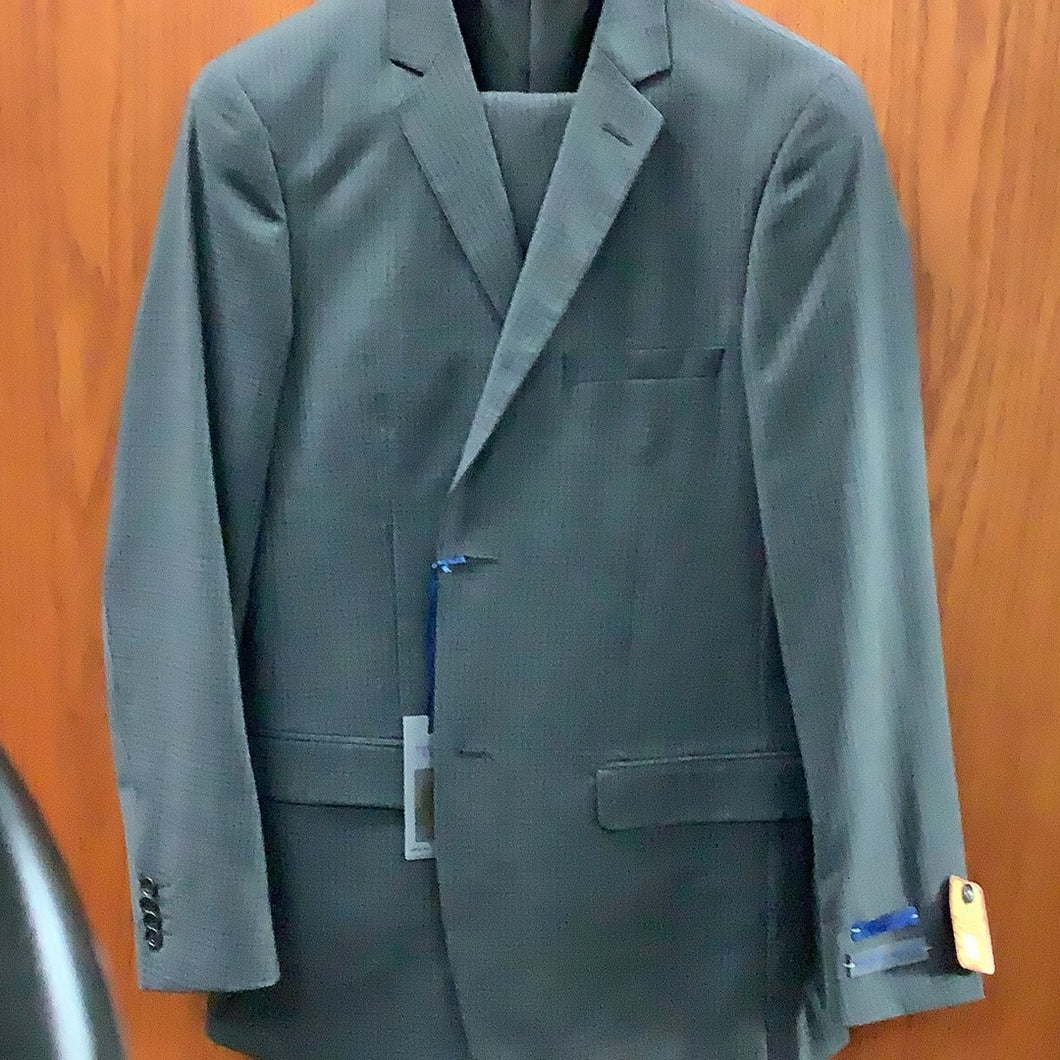 Prontomoda Grey Mini Check Suit Slim Fit