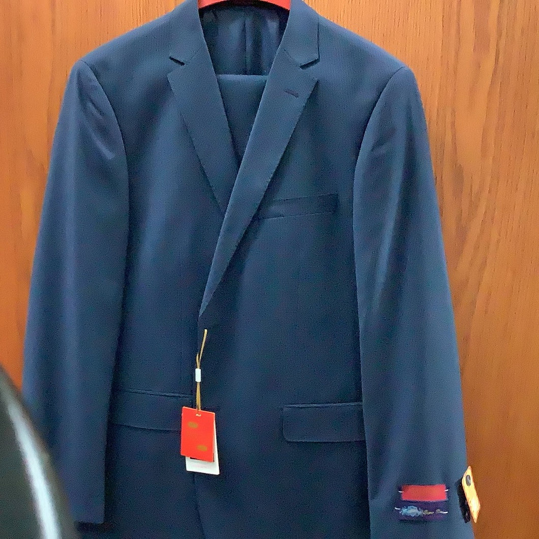 Mantoni Mid Blue Neat Check Modern Fit Suit