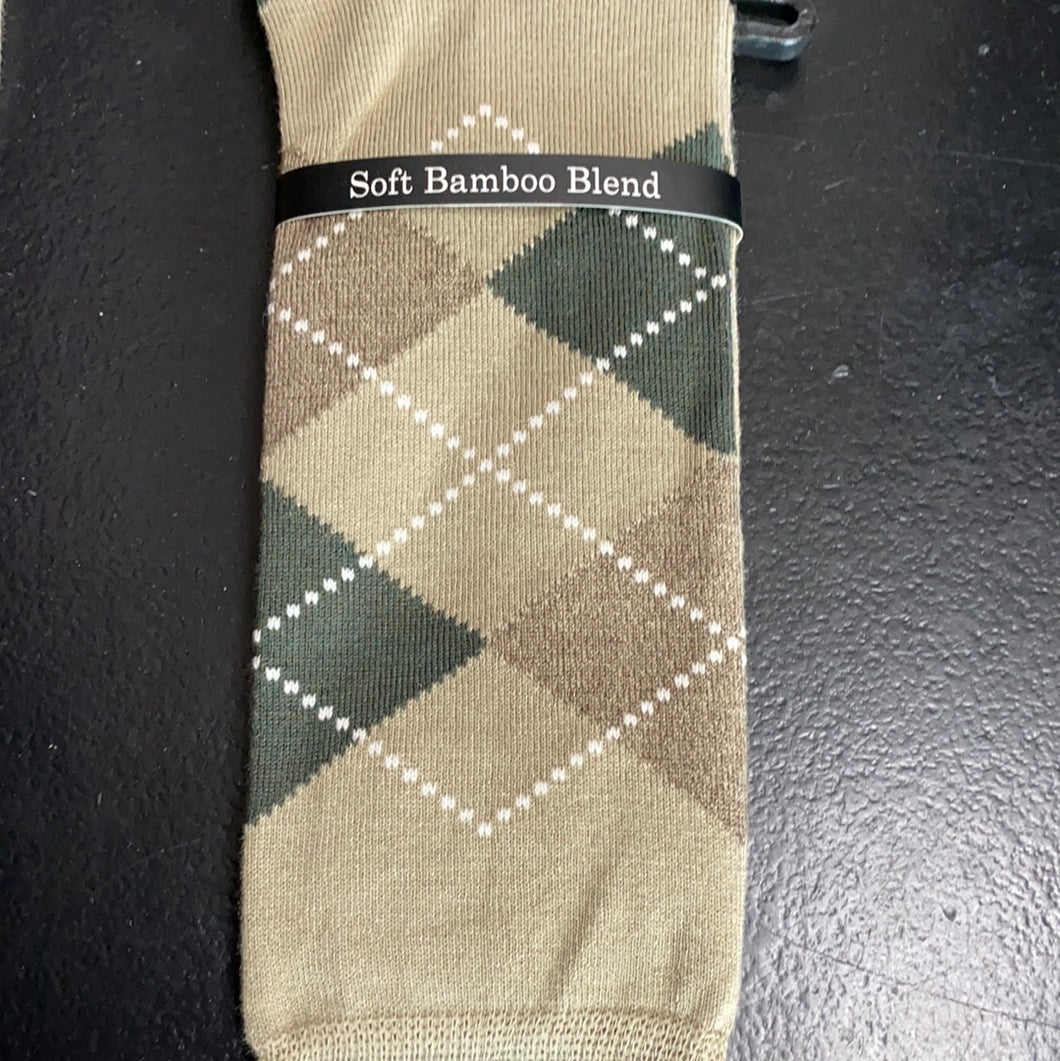 Carlotti Khaki Argyle Sock