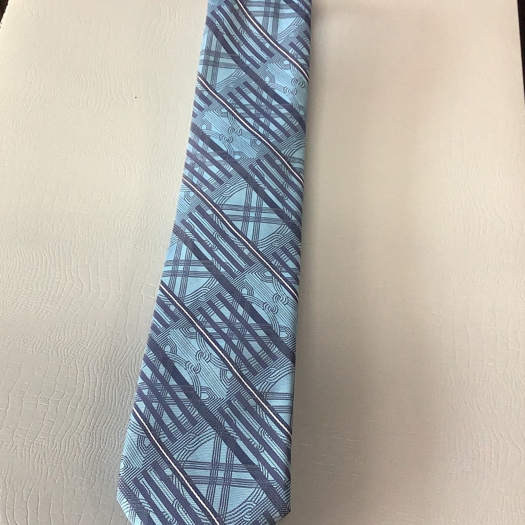 Viencci Blue Pattern With Pocket Square