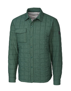 Cutter & Buck Rainier PrimaLoft Mens Eco Insulated Full Zip Puffer Jacket - Hunter Melange