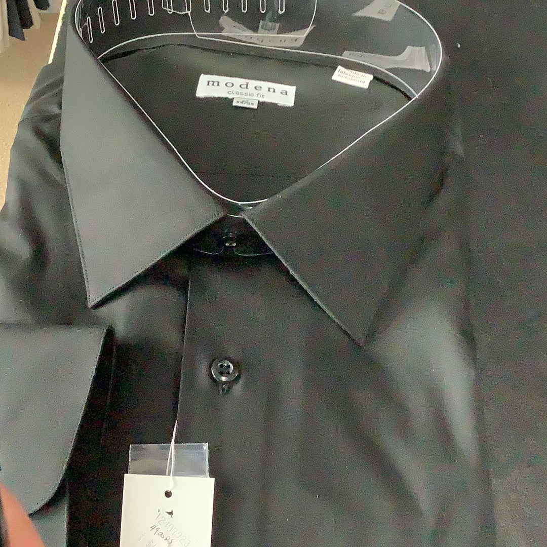 Modena Black Long Sleeve Dress Shirt Classic Fit  Johnson's Hub Kewanee