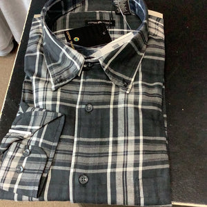 Big & Tall - -Cotton Traders Charcoal Long Sleeve Sport Shirt