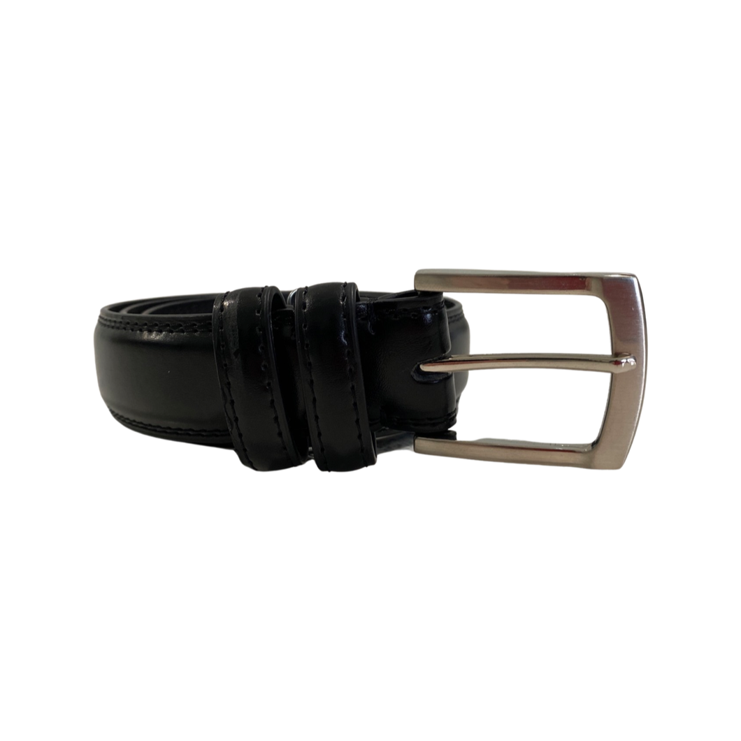 Frederico  Leone Black Leather Belt   1135-1