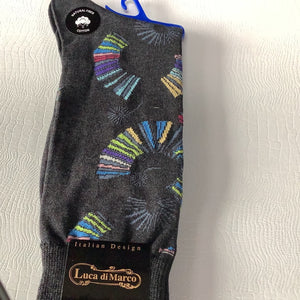 Luca di Marco Grey Blue Multi Color Sock