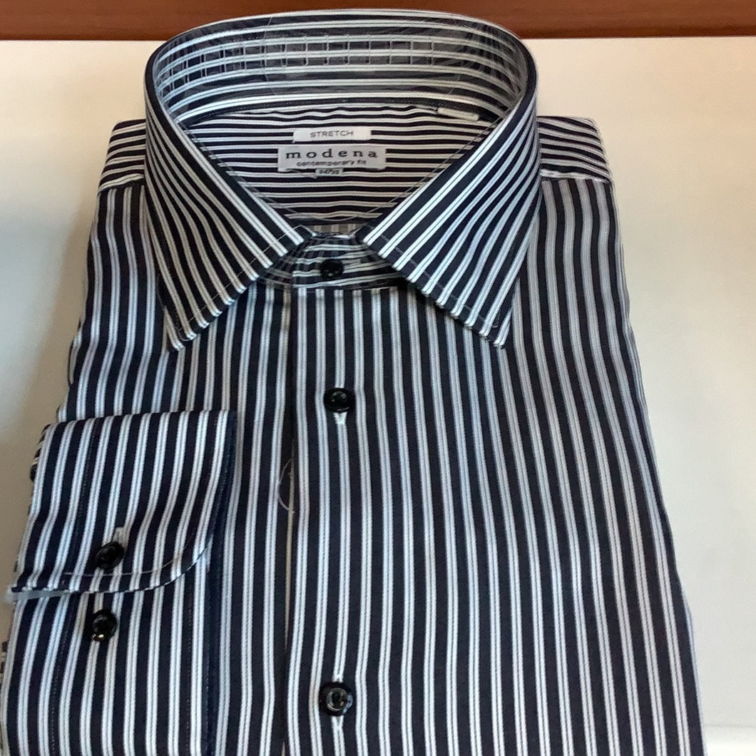 Big&Tall Modena Black Stripe Dress Shirt    6900B
