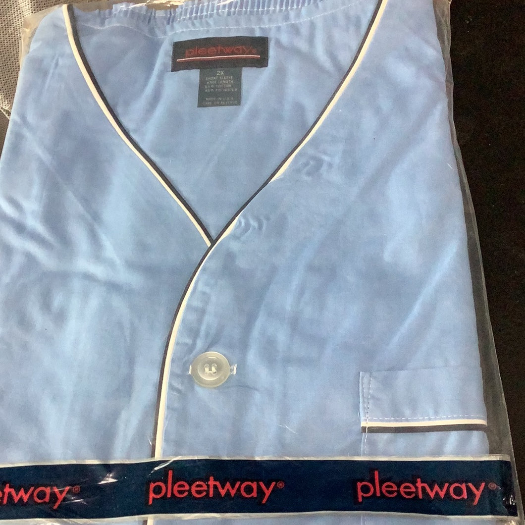 pleetway Short Sleeve Sleepwear Med Blue