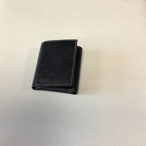 Frederico Leone Black Tri fold Wallet