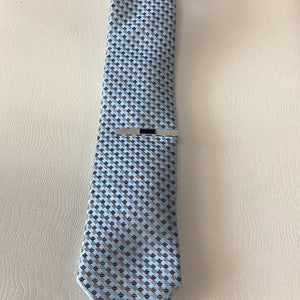 Bruno Marchesi Blue Tan Diamond Silk Tie